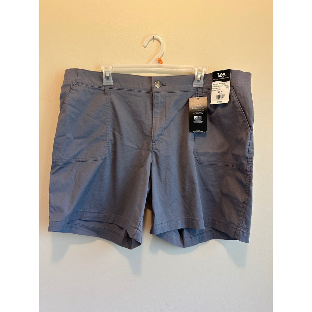 Lee Womens Midrise Bermuda Utility Shorts Stormy Gray 20M 1CWUB01